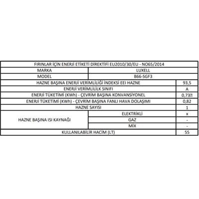 B66-SGF3 15 Programlı Siyah Opall Ankastre Fırın