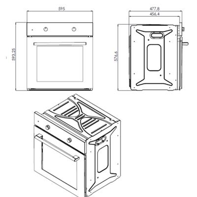 B66-SGF3 15 Programlı Siyah Opall Ankastre Fırın