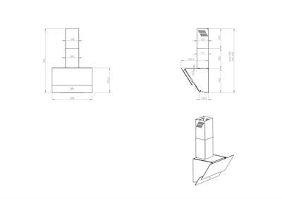 DA6-832 Beyaz Cam Davlumbaz