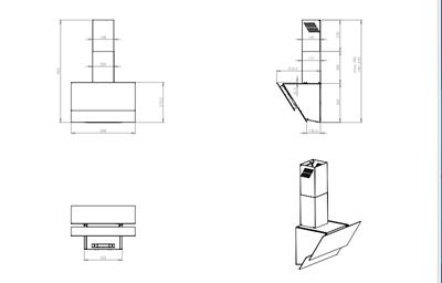 DA6-835 Antrasit Cam Davlumbaz