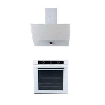 LUXELL 2Lİ BEYAZ CAM ANKASTRE SET (DA88 DAVLUMBAZ-SÜPER KRİSTAL FIRIN)
