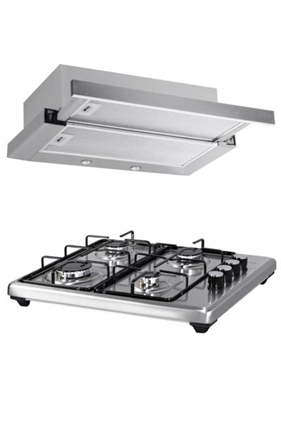 LUXELL 2Lİ İNOX SET  (SET ÜSTÜ OCAK-ASPİRATÖR)