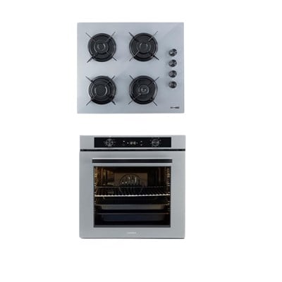 LUXELL 2Lİ METALİK GRİ CAM ANKASTRE SET (OC88 OCAK-PLATİNUM FIRIN)
