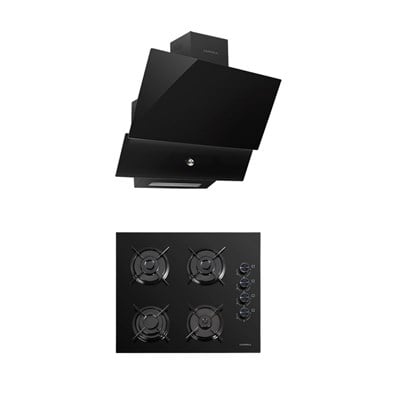 LUXELL 2Lİ SİYAH CAM ANKASTRE SET (DA88 DAVLUMBAZ-ANKASTRE OCAK)