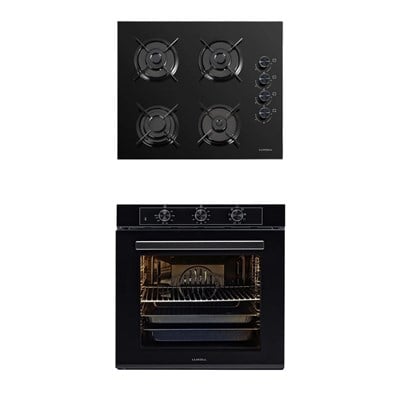 LUXELL 2Lİ SİYAH CAM ANKASTRE SET (OC88 OCAK-PLATİNUM FIRIN)