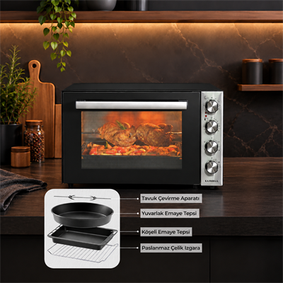 Luxell 70 Litre Piliç Çevirmeli Maxi Fırın – LX-9645