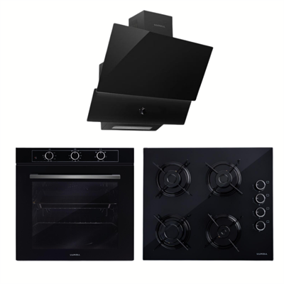 Luxell 77 Lt Optimum Siyah Cam Ankastre Set