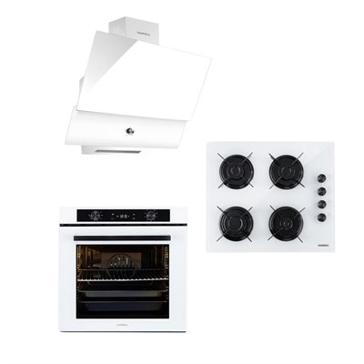 Luxell 88 Lt Plus Beyaz Cam Ankastre Set