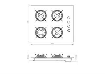 LUXELL BEYAZ 2Lİ CAM ANKASTRE SET (OC88 OCAK-PLATİNUM FIRIN)