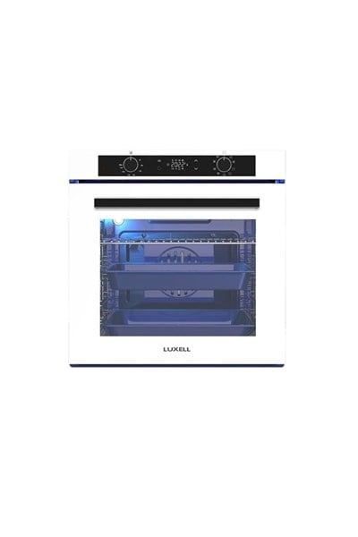 LUXELL BEYAZ 2Lİ CAM ANKASTRE SET (OC88 OCAK-PLATİNUM FIRIN)