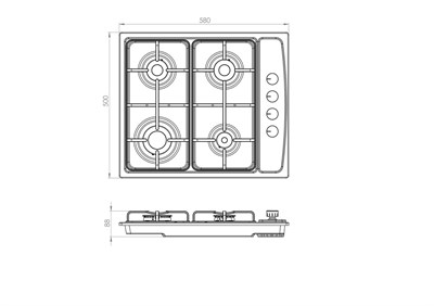 Luxell Beyaz Emaye Ankastre Ocak - LX-410BF 