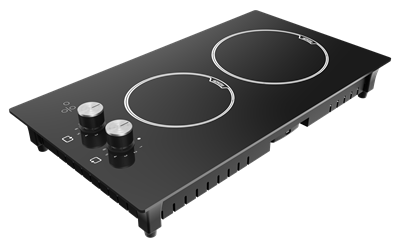 Luxell Domino Vitroseramik Set Üstü Ocak Siyah Cam – V3-02