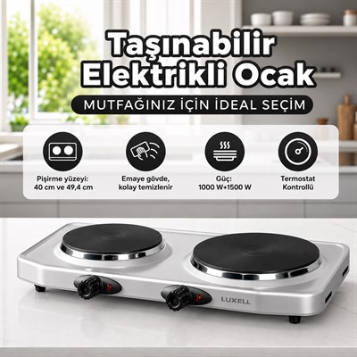 Luxell Elektrikli Ocak Hotplate Gri – LX-7021