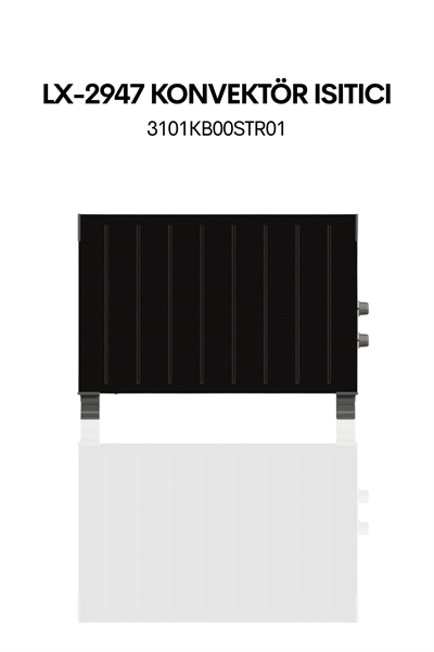 Luxell Köşeli Konvektör Elektrikli Isıtıcı Siyah Termostatlı – HC-2947