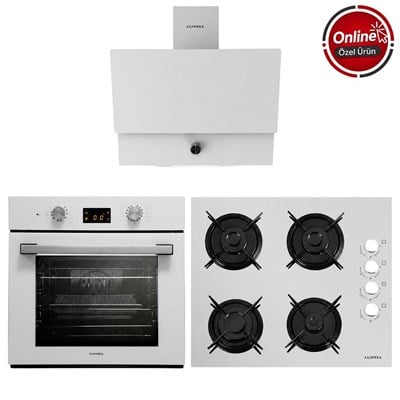 LUXELL LİVA BEYAZ ANKASTRE SET