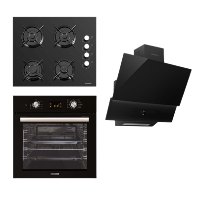 LUXELL LİVA SİYAH ANKASTRE SET