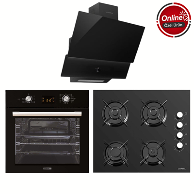 Luxell Liva Siyah Ankastre Set