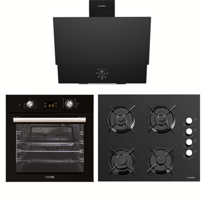 Luxell Liva Siyah Ankastre Set