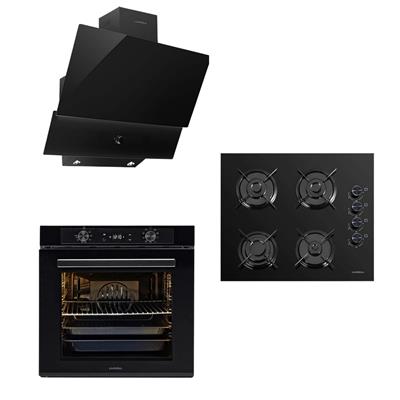 LUXELL MASTER SİYAH CAM ANKASTRE SET 