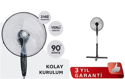 Luxell Mesh Izgara Ayaklı Vantilatör Siyah – LXF-EH01