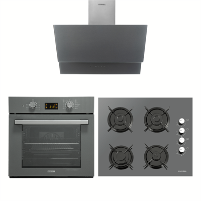 Luxell Opall Gri Cam Ankastre Set