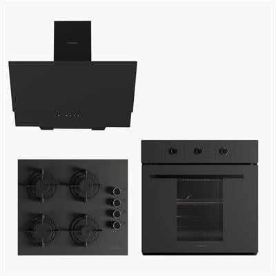LUXELL PRIME GLASS SİYAH ANKASTRE SET 