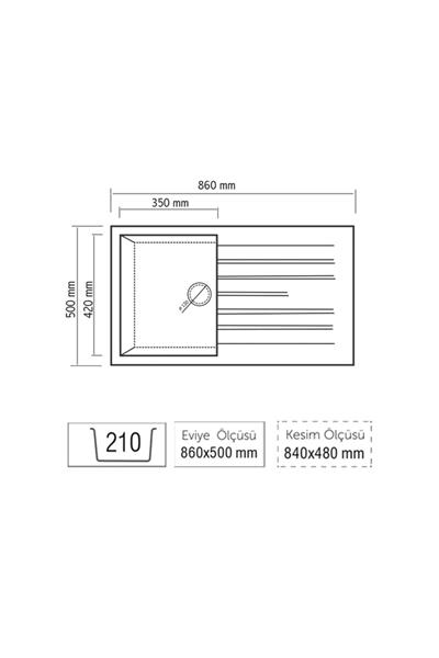 Luxell Rio Beyaz  Granit Eviye (Lx-860) (Batarya Hediyeli)