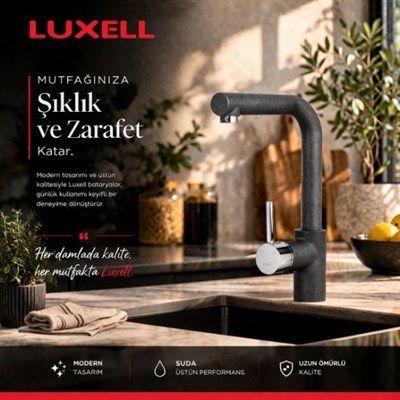 LUXELL RİVUS MUTFAK BATARYASI ANTRASİT (LX – MB01)