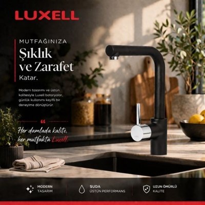 LUXELL RİVUS MUTFAK BATARYASI SİYAH (LX – MB01 )