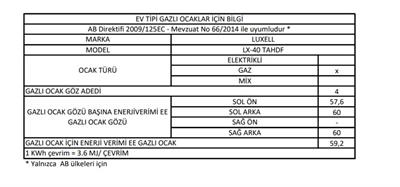 Luxell Siyah Cam Ankastre Ocak (40-TAHDF Opall )