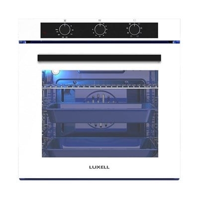 Luxell Süper Kristal Aspiratörlü Beyaz Cam Ankastre Set