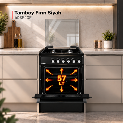 Luxell Tamboy  Fırın Siyah – 60SF40F