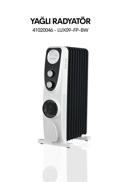 Luxell Yağlı Radyatör Elektrikli Isıtıcı Siyah Beyaz 9 Dilim – LUX09-FP-BW