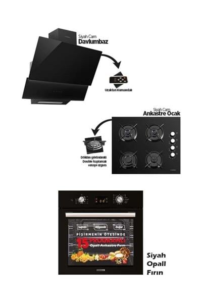 OPALL SİYAH ANKASTRE SET