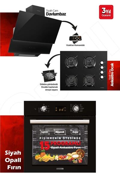 OPALL SİYAH ANKASTRE SET