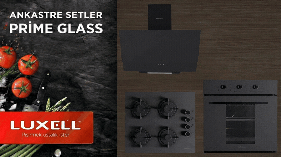 PRIME GLASS SİYAH ANKASTRE SET