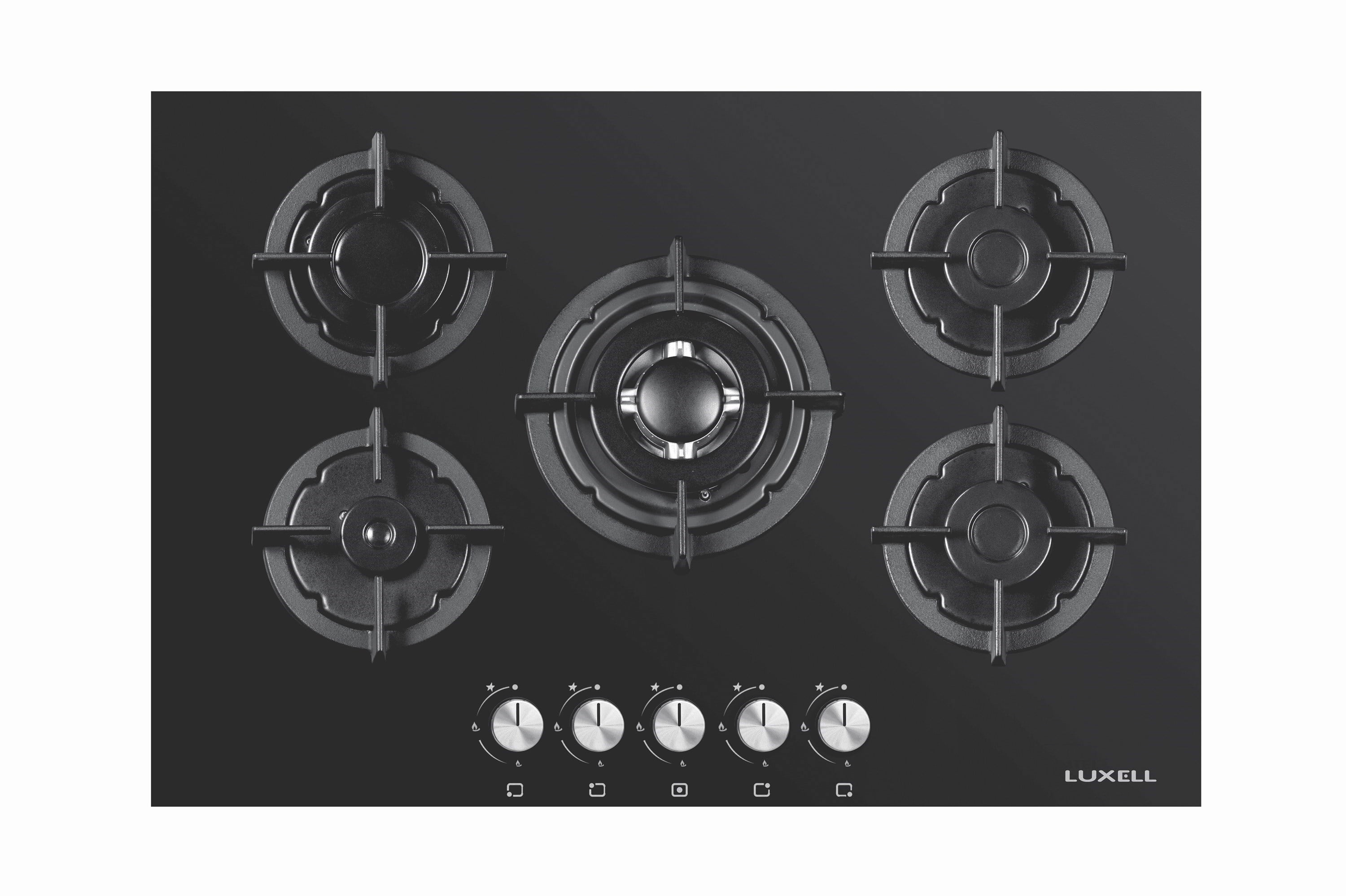 LUXELL 5 GÖZLÜ SİYAH DOĞALGAZLI SET ÜSTÜ OCAK - KO-50OSHDF
