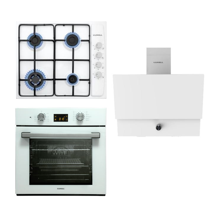 LUXELL PLUS PRO BEYAZ ANKASTRE SET