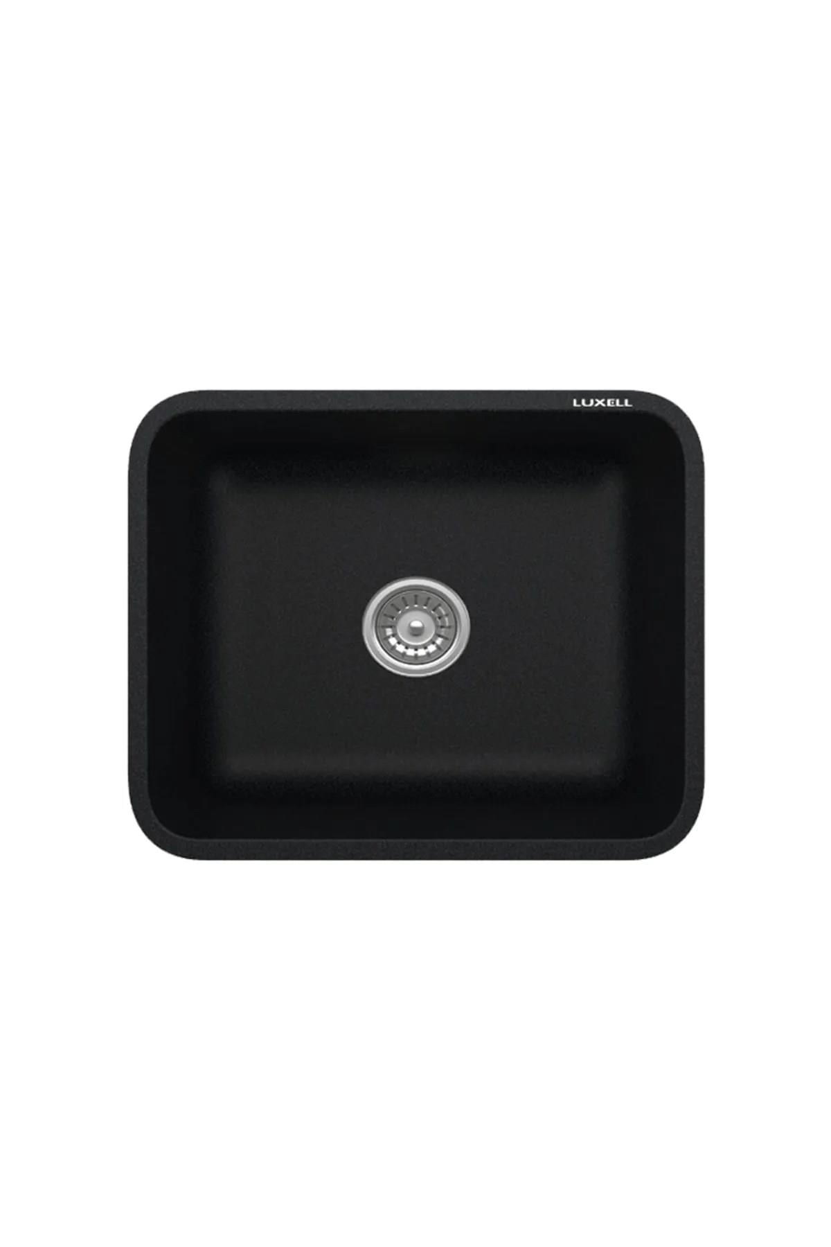 Luxell Siyah Tek Göz Oval Granit Eviye (Lx-005)