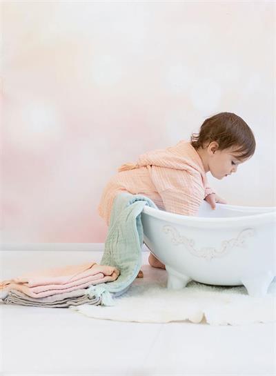 OrganicEra Organik Müslin Bornoz  5-6 Yaş , Salmon