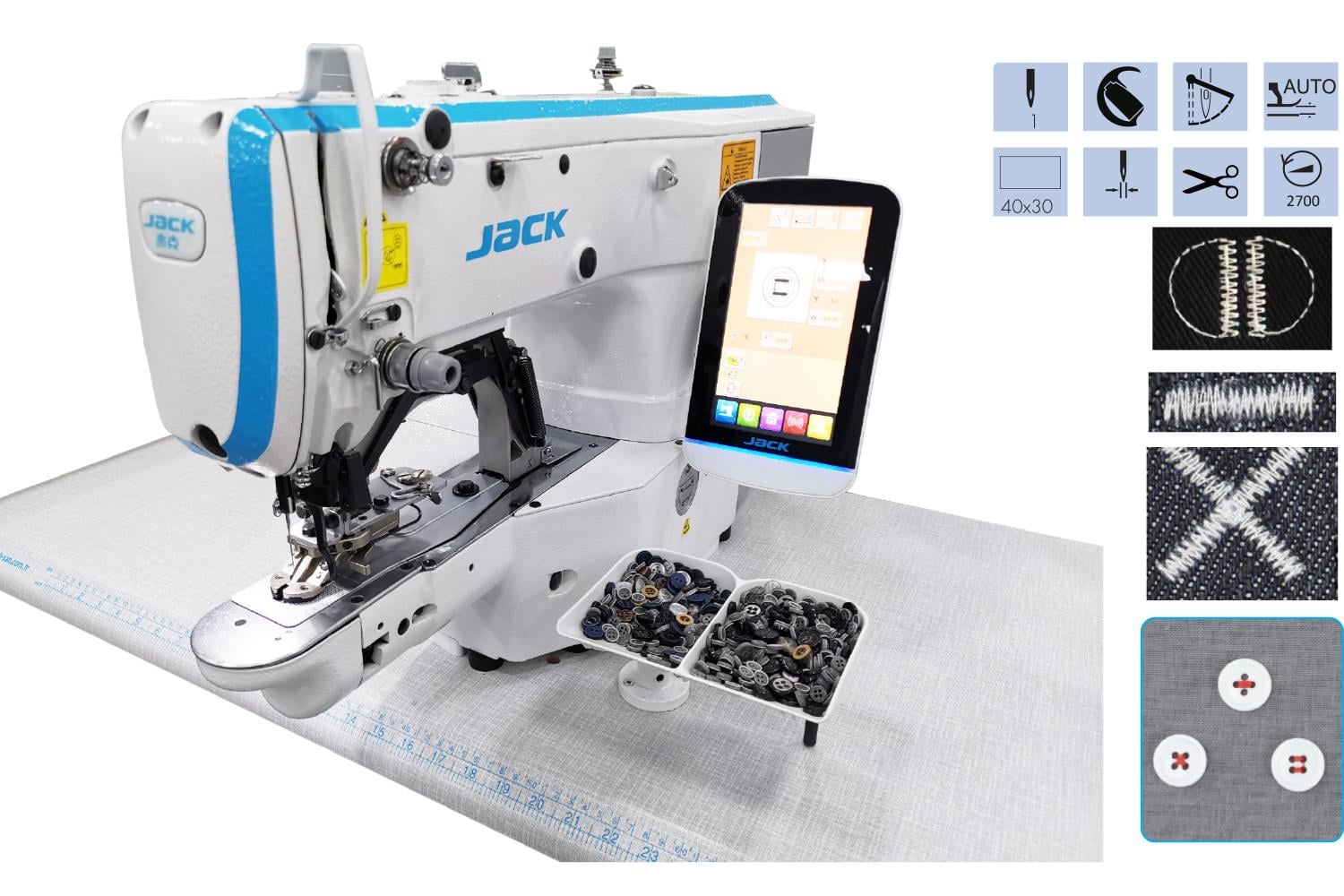 Punteriz ve Düğme Makinesi +Şekil Dikiş (İşleme) 40X30