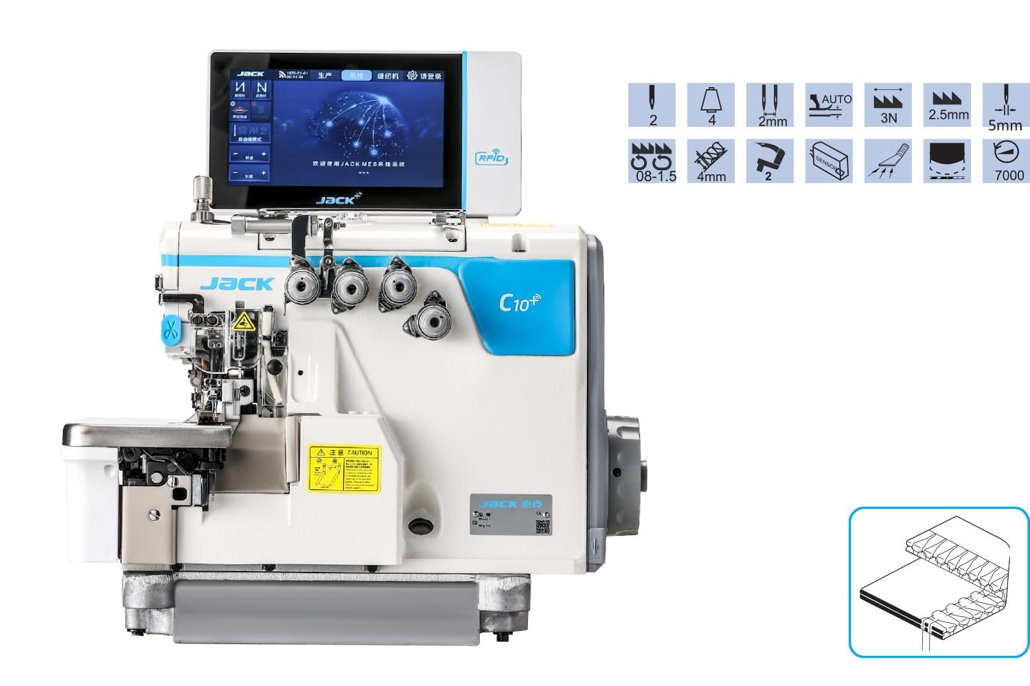 Jack C10 4 İplik Akıllı Overlok Makinesi