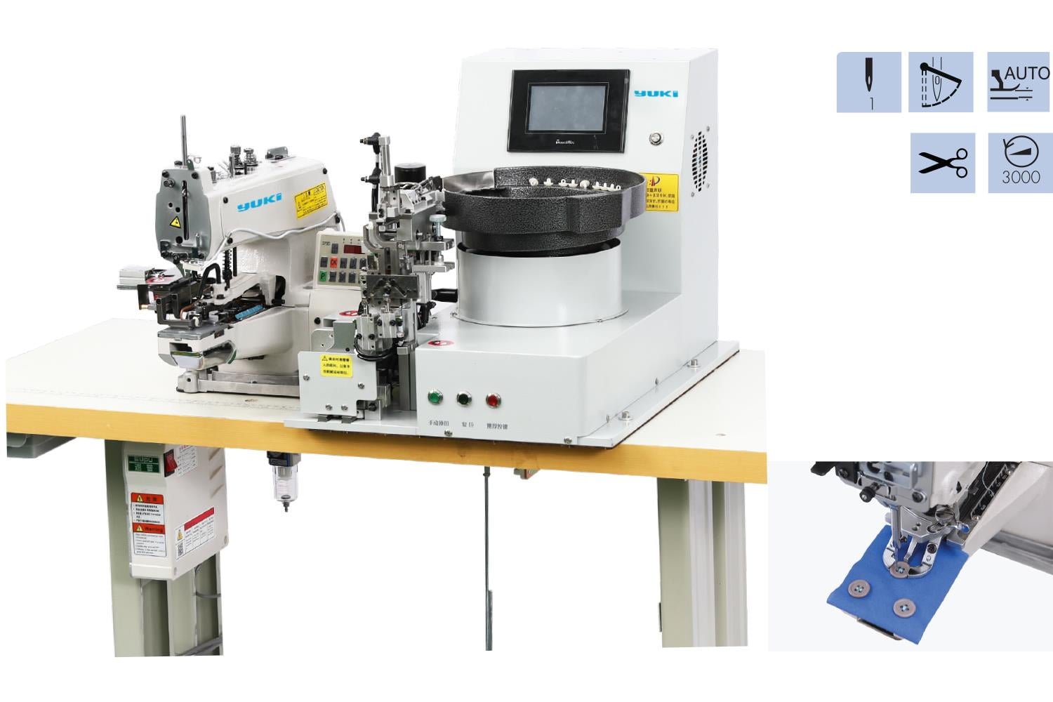 Düğme Dikiş Makinesi Kova Beslemeli Zincir