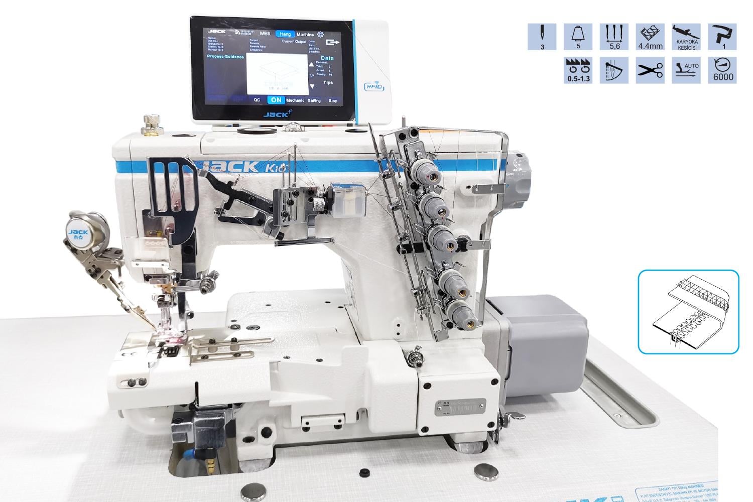 Jack K10 Regulalı Reçme Makinesi İplik Kesmeli Havalı