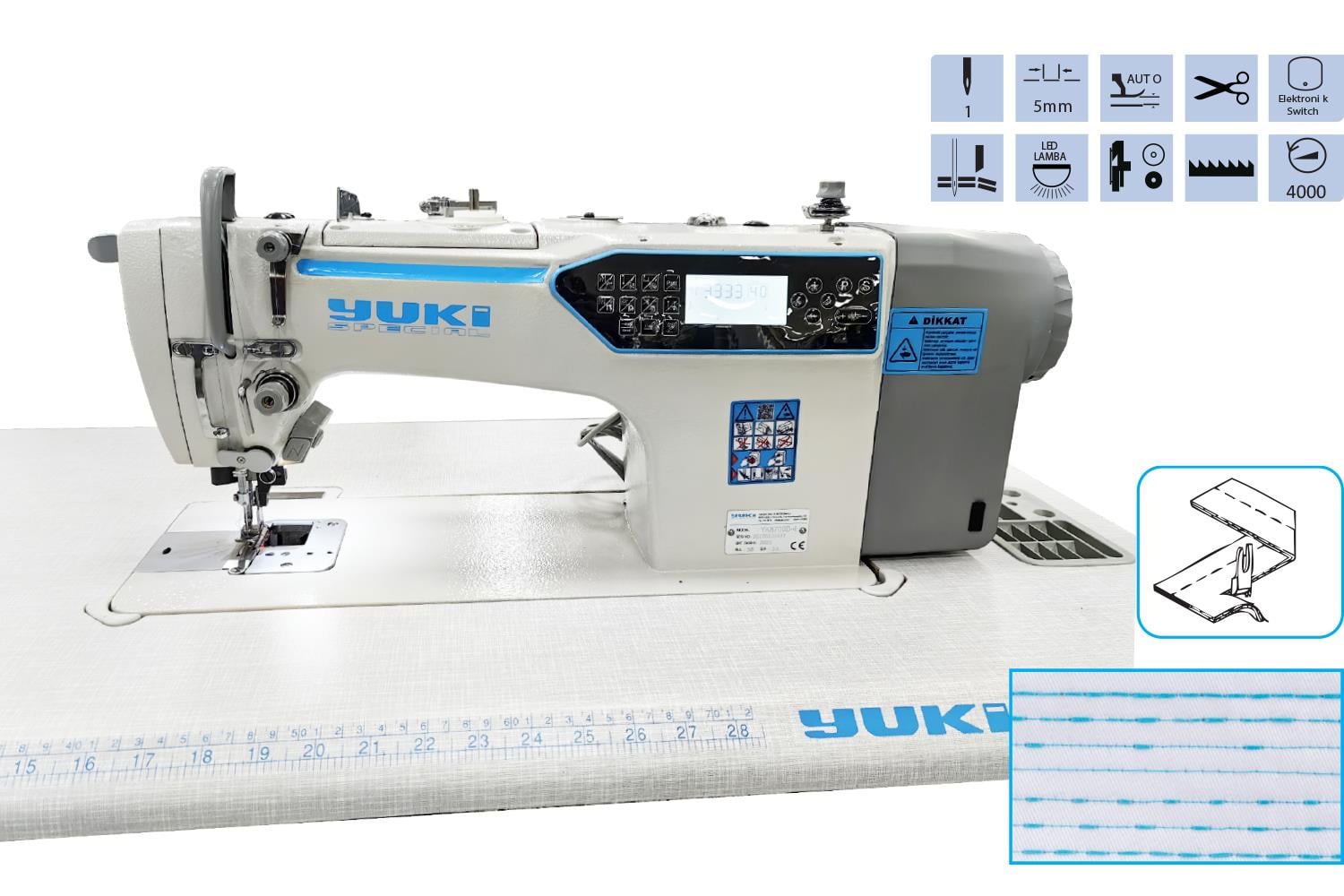 Jack Düz Kenar Bıçaklı Makine İplik Kesicili