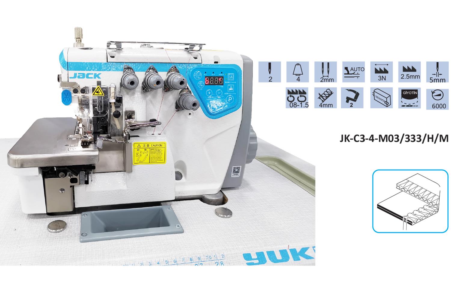 Jack C3 4 İplik Akıllı Overlok Makinesi