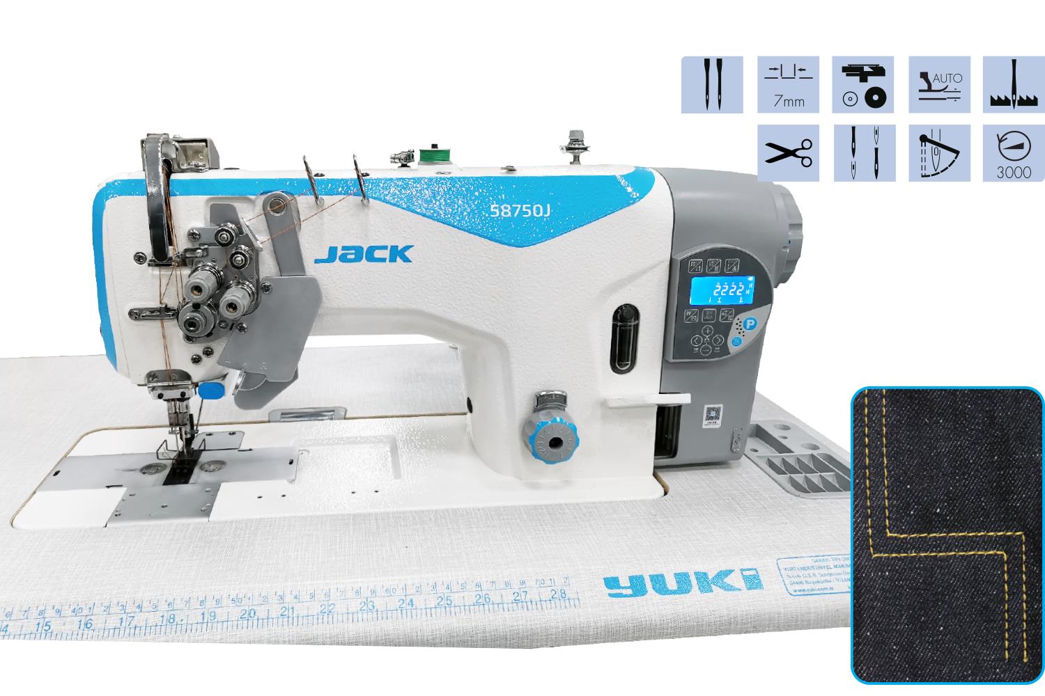 Jack Çift İğne Makinesi Küçük Çağanozlu İplik Kesicili İptalli