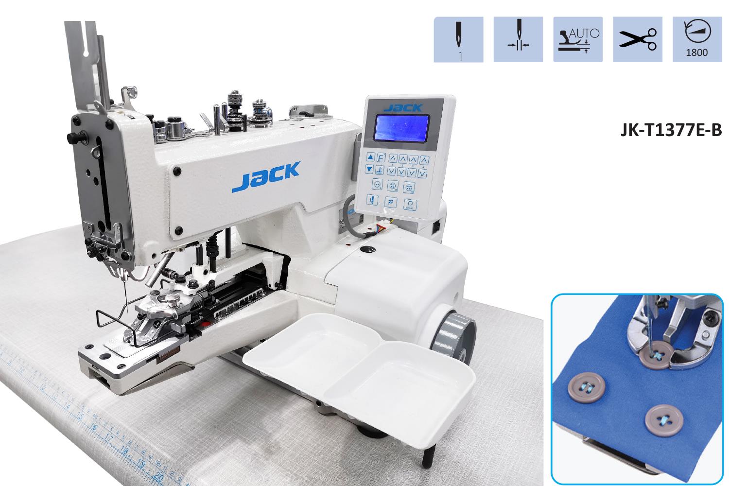 Jack Düğme Zincir Dikiş Makinesi (Çapraz ve Düz) (Elektronik)