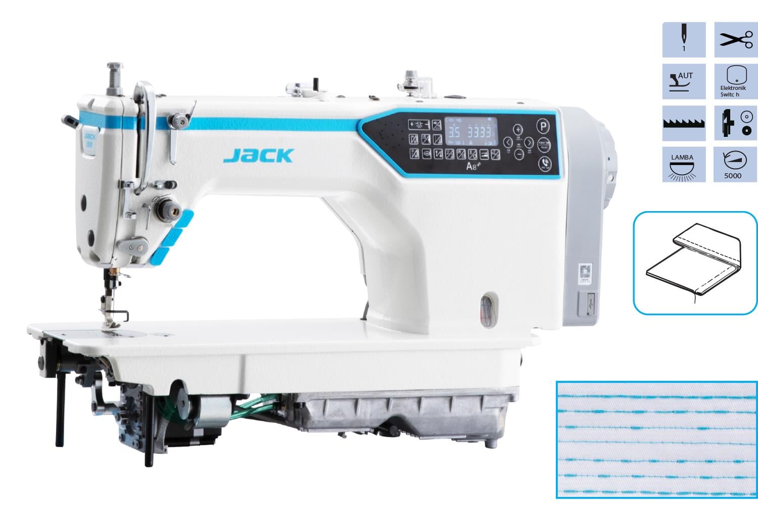 Jack A8+ Düz Makine Kısa İplik Kesicili