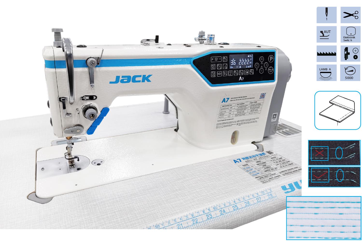 Jack A7Düz Makine Kısa İplik Kesicili